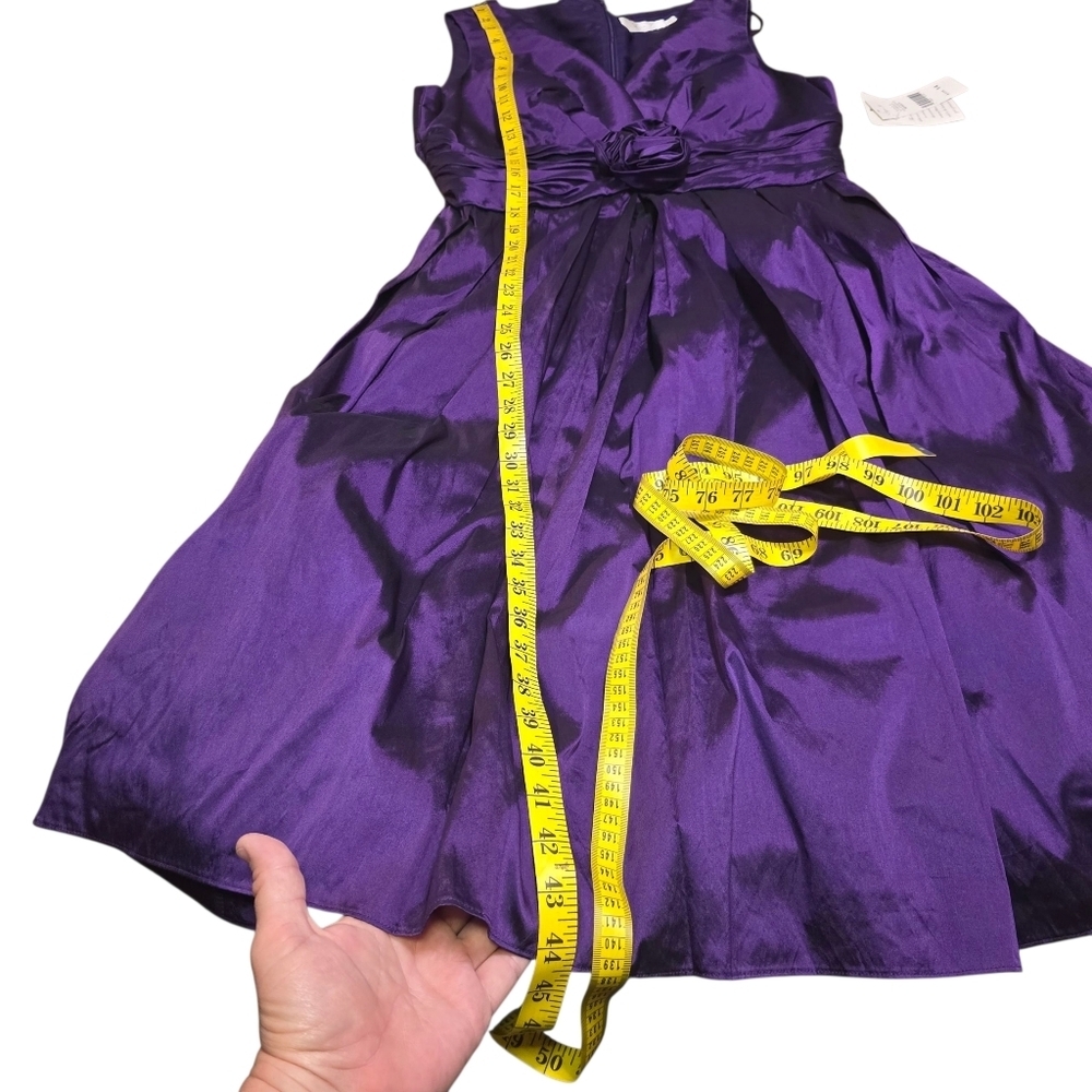 NWT Eliza J Purple Pleated Midi Formal Dress Size 14 Style EJ1M0422 Missy - Picture 12 of 15